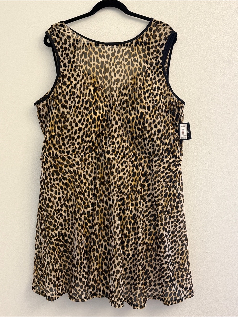 TORRID Leopard Print One-Piece Swimdress - Black & Tan - Size: 5 D/DD